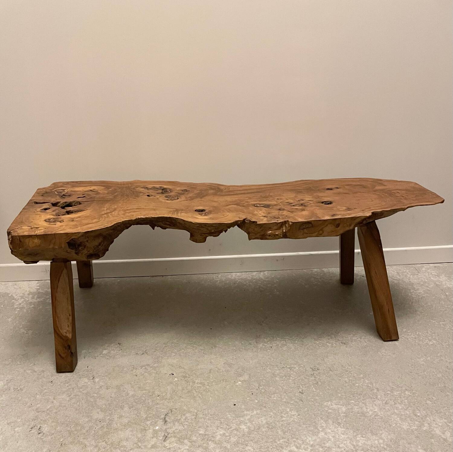 Raw wood coffee table