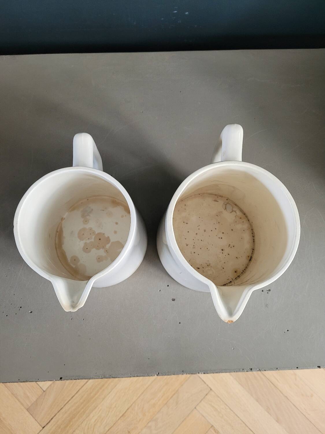 Paire de pichets en porcelaine de Digoin