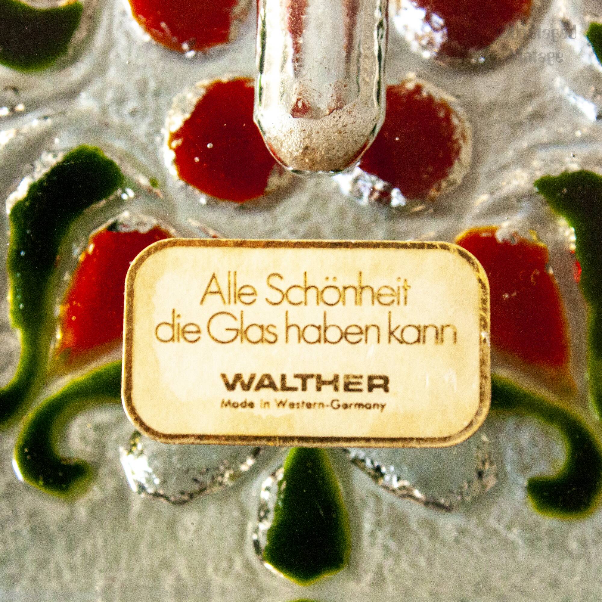 WALTHER Glas Crystalline Solifleur Vaser 1960s Western Germany