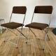 Pair of folding chairs eyrel made in france 1970s