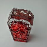 Red Sommerso ice effect vase by Seguso, Murano, Italy, 1970