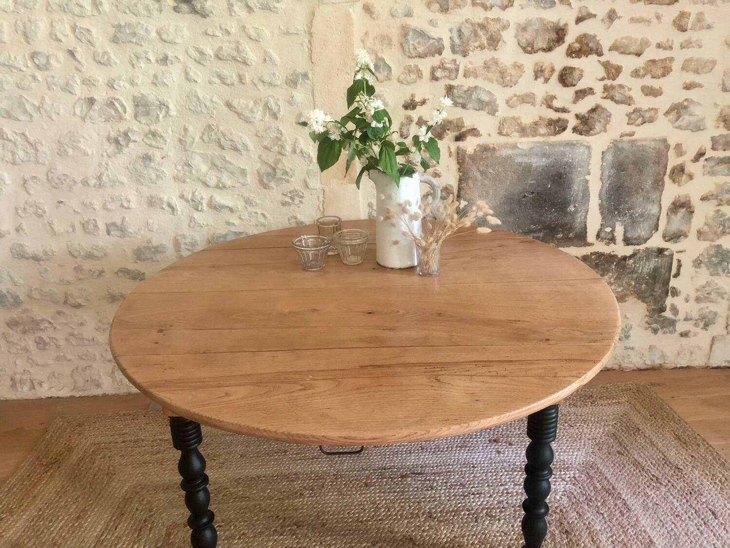 Antique round wooden table