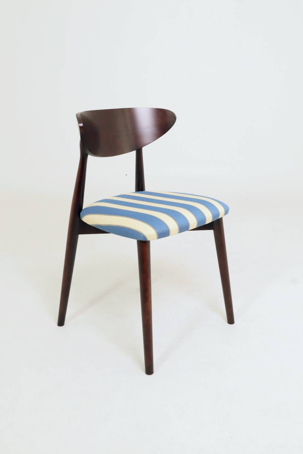 Modern set 4 Dining Chairs, Striped Fabric, French style