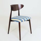 Modern set 4 Dining Chairs, Striped Fabric, French style