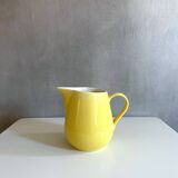 Large vintage ceramic jug pastel yellow, waku germany