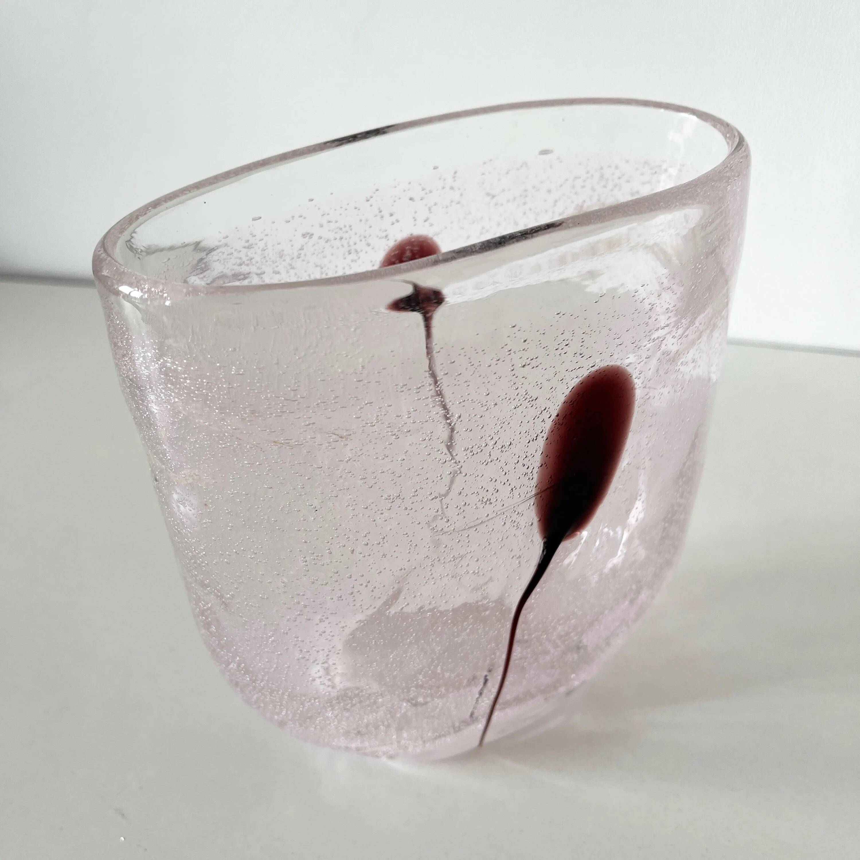 Bubble glass vase Kosta Boda Sweden 1980