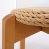 Vintage Four-Legged Organic Woven Stool