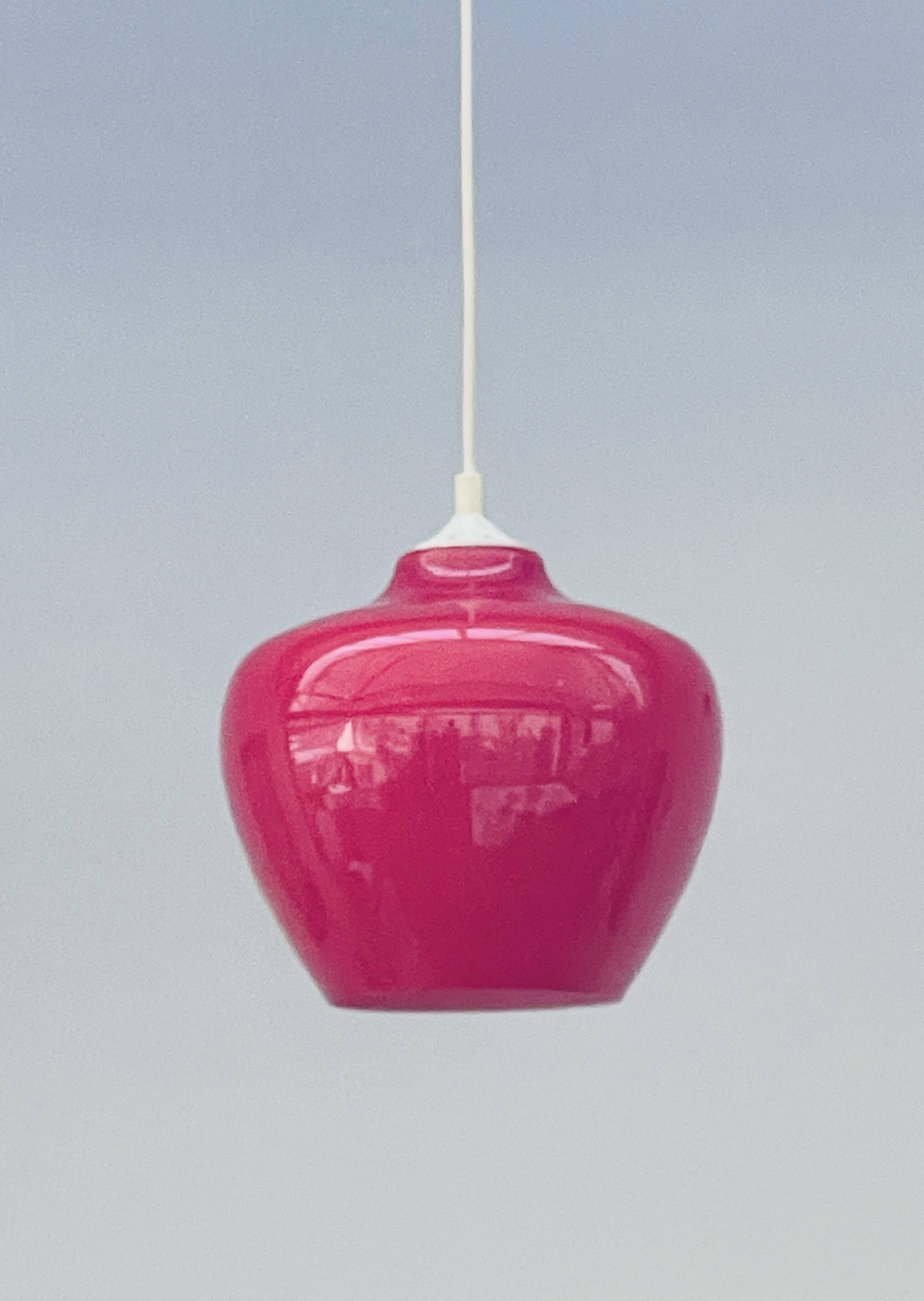 Suspension in Opaline Red - Vintage - Scandinavian - 1960s-70s