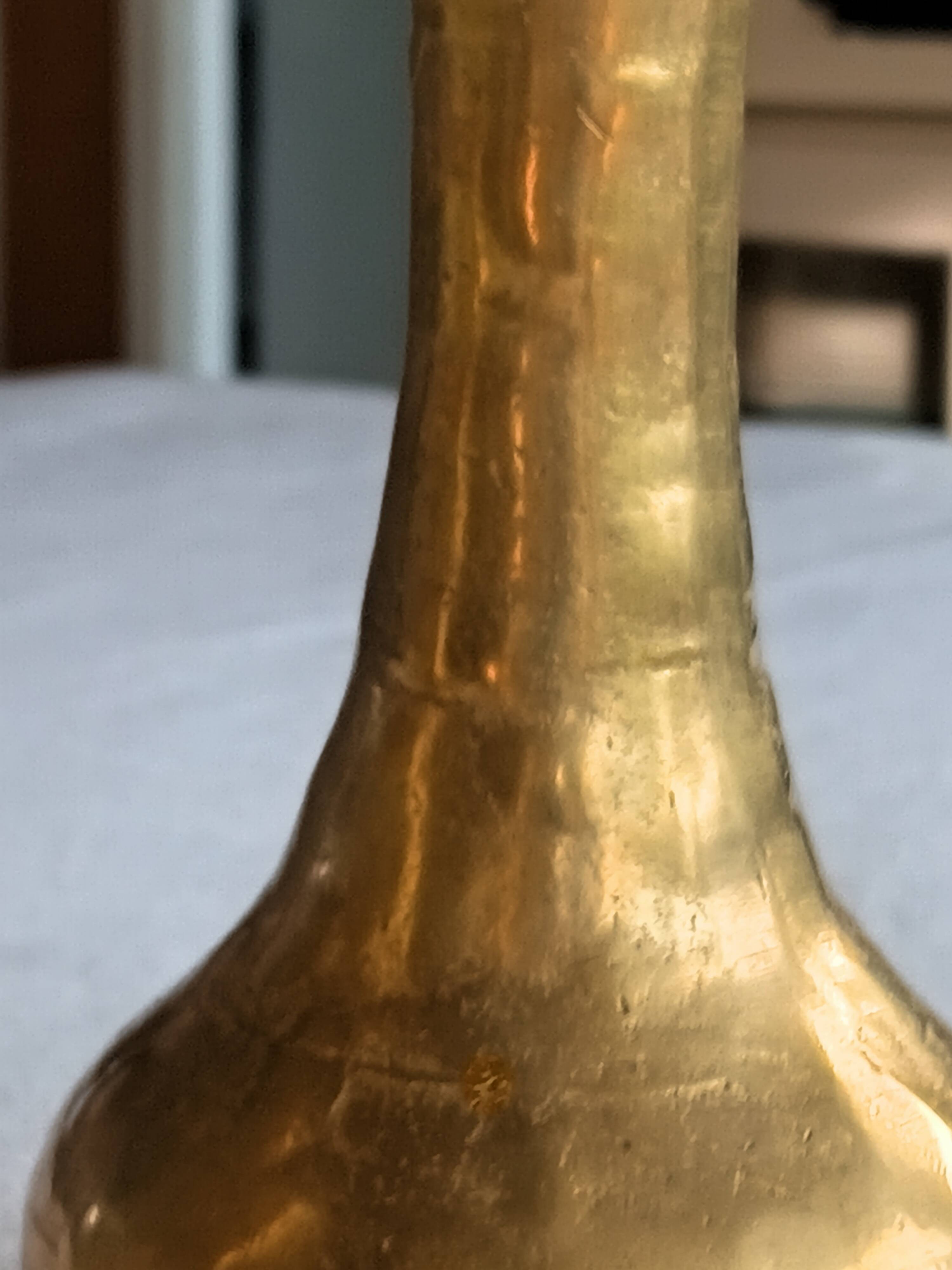Mid-Century Italian Brutalist Cast Brass Solifleur Vases – Set of 4