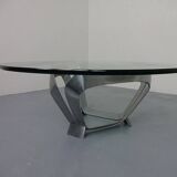 Glass coffee table by Knut Hesterberg for Ronald Schmitt, 1960s.