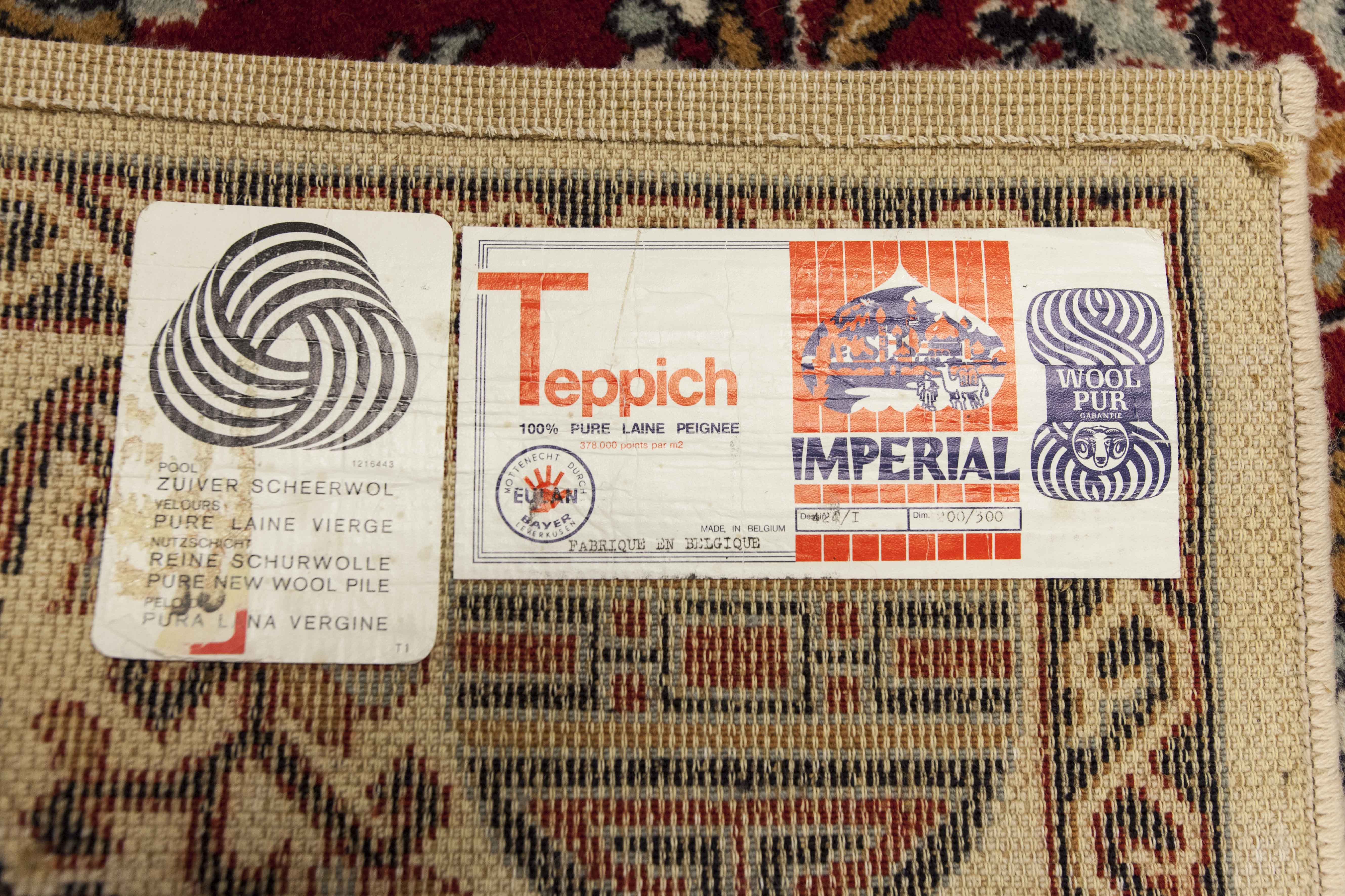 Carpet Teppich Imperial 200 x 193 cm Virgin wool made in Belgium