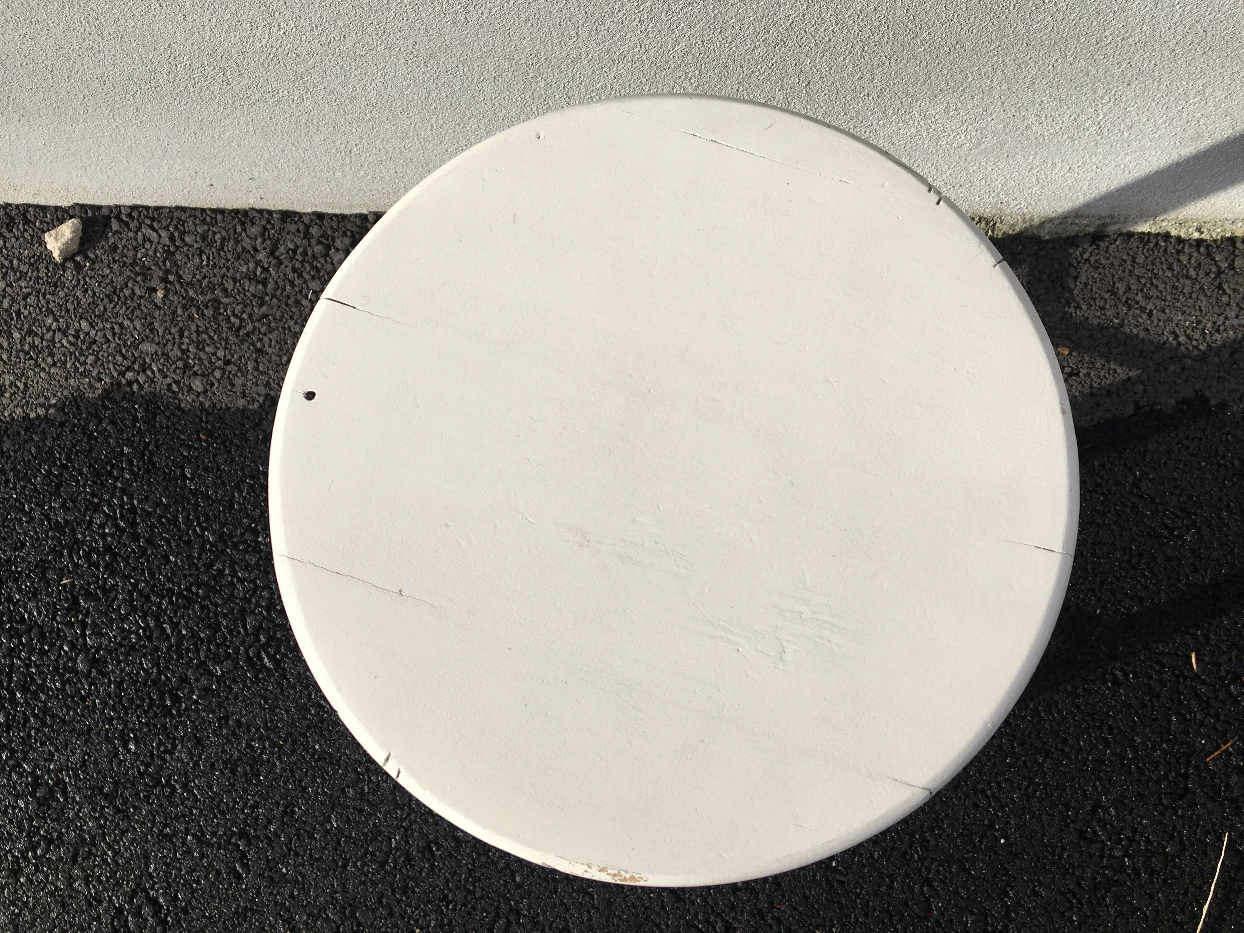 White tinted scandinavian wooden stool 1960