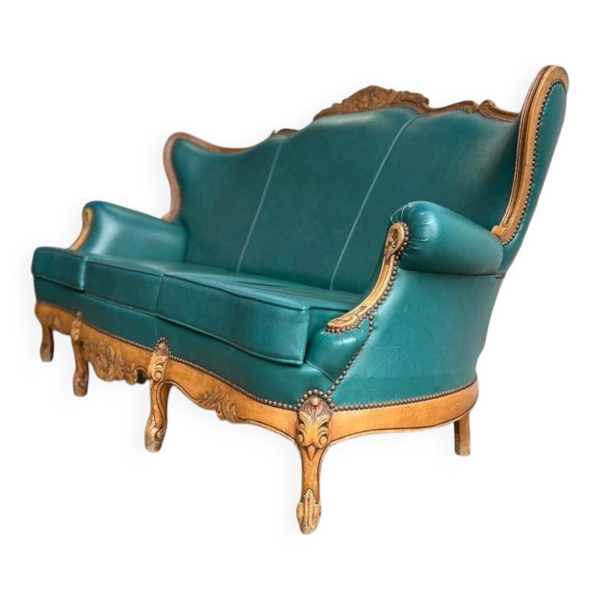 Fauteuil / canapé / canapé baroque turquoise vintage