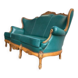 Vintage turquoise baroque armchair / sofa / couch