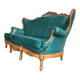 Fauteuil / canapé / canapé baroque turquoise vintage