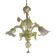 Floral and Green Leaf Milky “Calle” Glass Chandelier