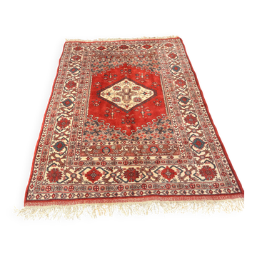 Tapis Anatolie en laine rouge nouée main, Turquie