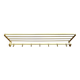 Mid-Century Coat Rack, Gold Coat Rack, Hallway Hook Rail, 1960s