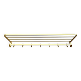 Mid-Century Coat Rack, Gold Coat Rack, Hallway Hook Rail, 1960s