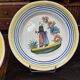 Pair of Quimper earthenware plates from the 1930s.