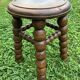 French turned wood stool 1950