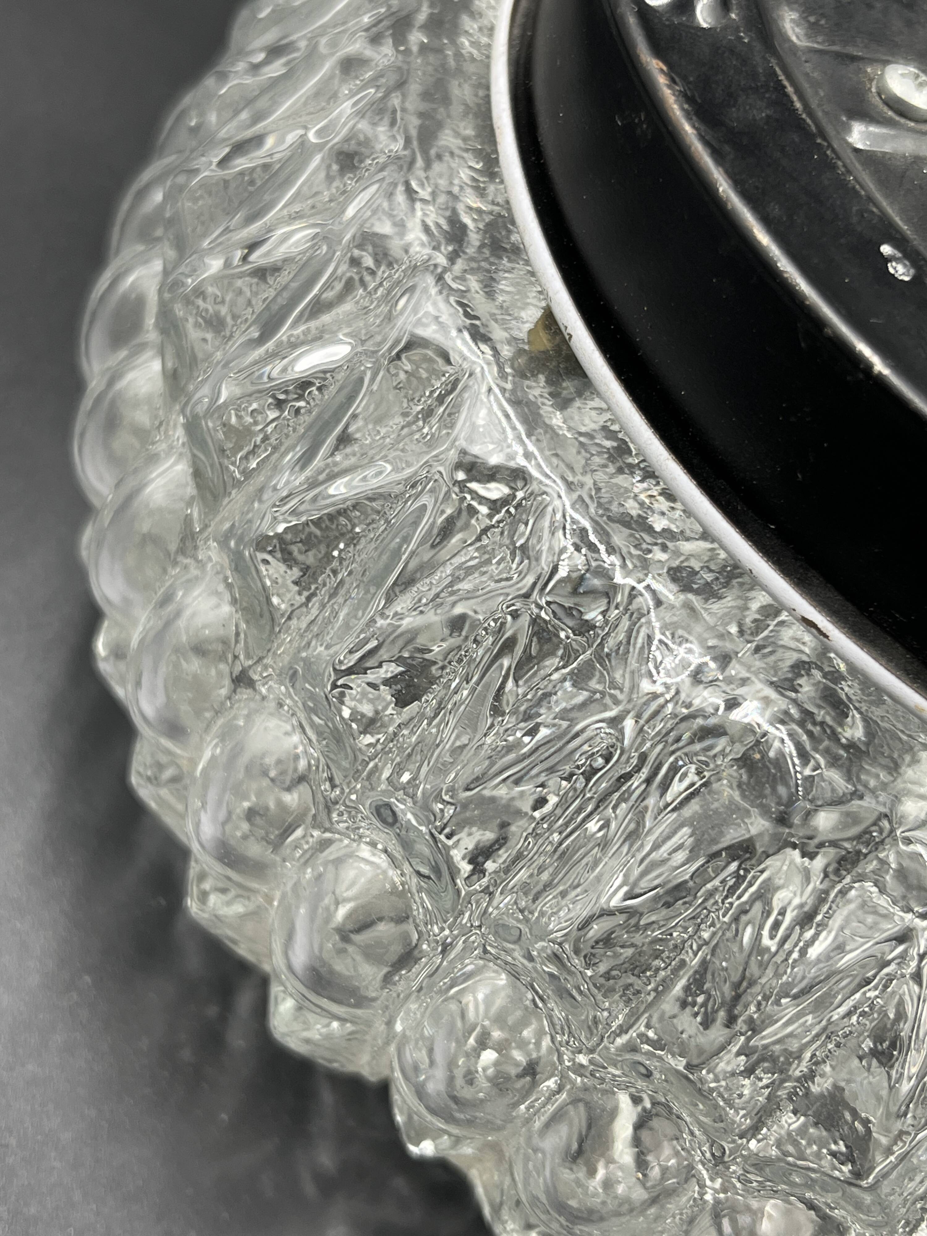 Glashütte Limburg vintage glass ceiling light rose