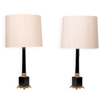 paire de grandes lampes de table Colum par Loevsky & Loevsky USA années 1970