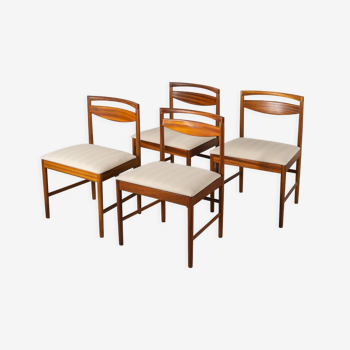 Set of 4 Mcintosh Chairs made of Teak and Beige fabric, UK, circa 1970