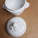 White enamelled ceramic candy box