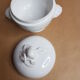White enamelled ceramic candy box