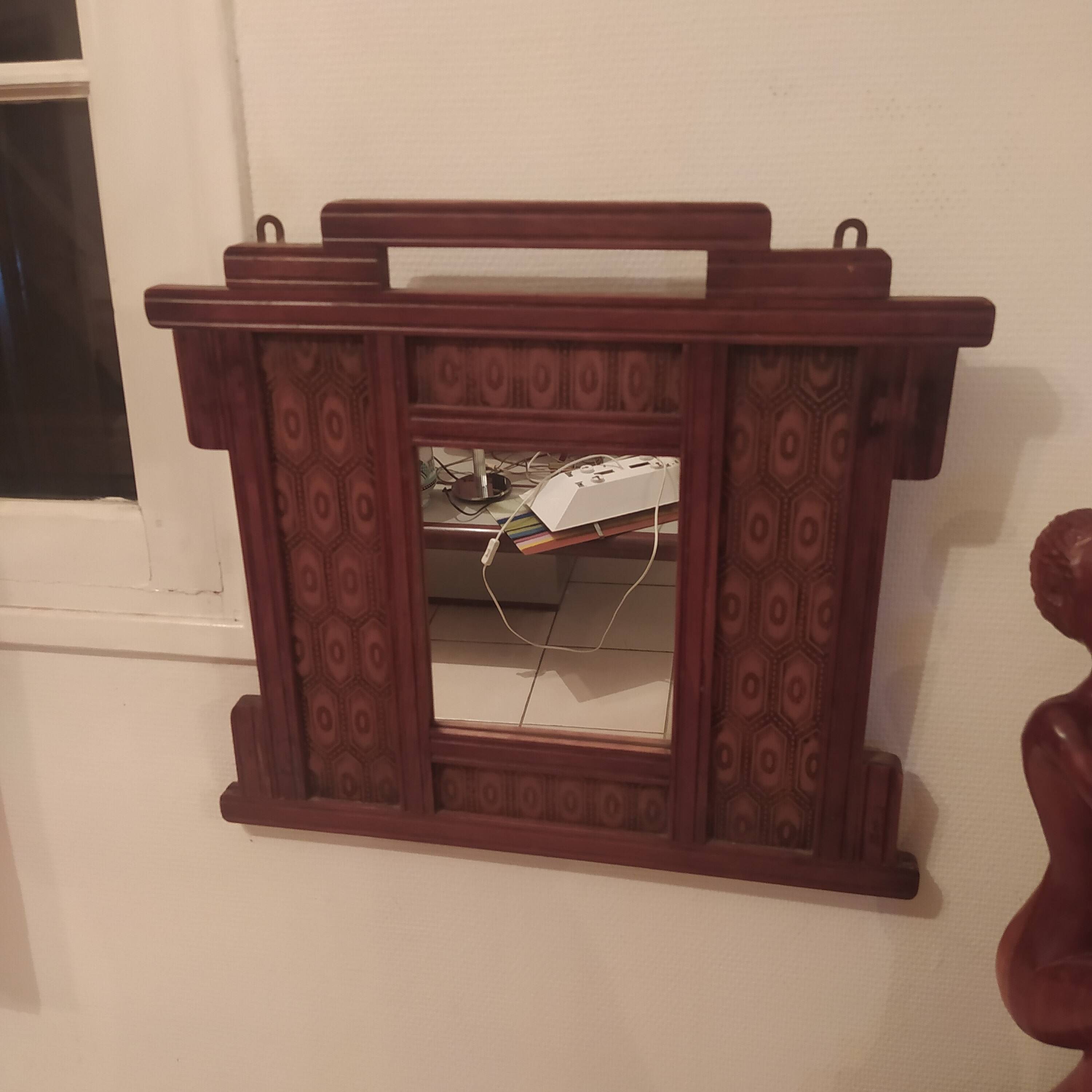 Art Deco wooden mirror manufactured by Innova 1930