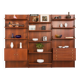 Italian mid-century teak wall unit on panels, 1970s