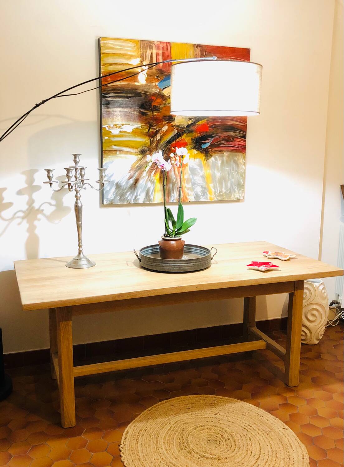 Solid oak farmhouse table