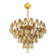 Lustre vintage en laiton doré avec des pampilles en cristal.