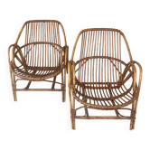 Paire de fauteuils en rotin vintage des années 60 – un intemporel parfait dedans comme dehors
