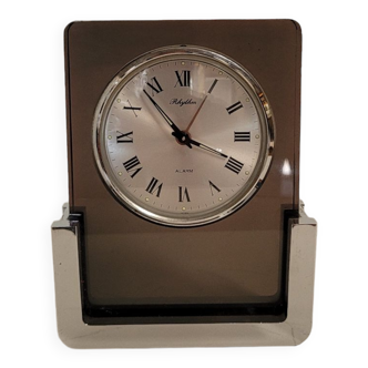 Vintage Rhythm clock or alarm clock in plexi and chrome Japan