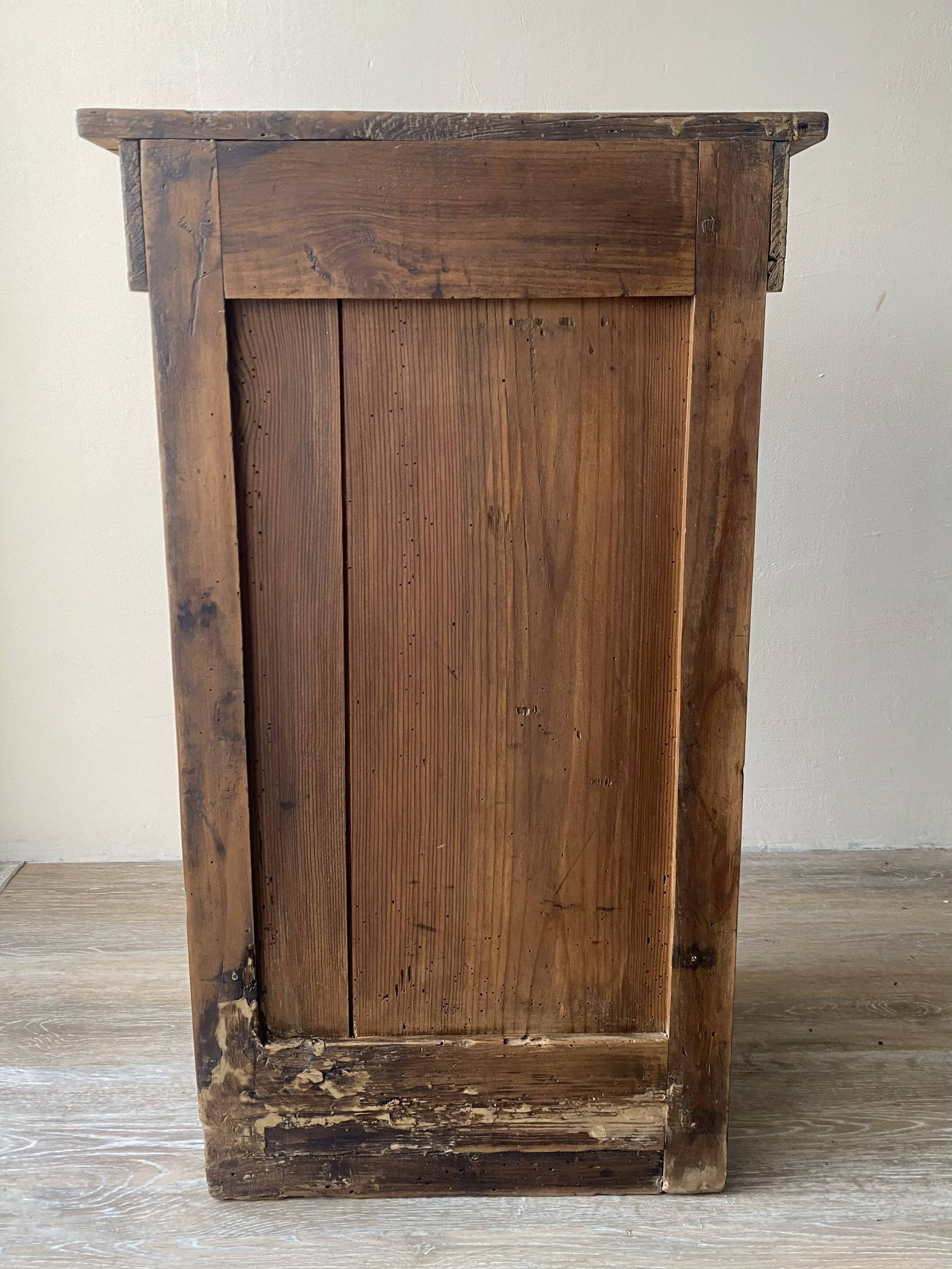 Rustic antique bedside table - peasant piece