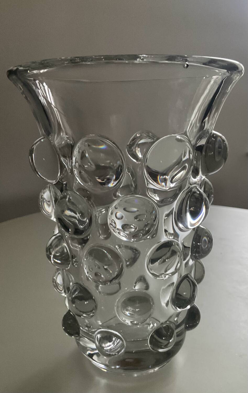 Vintage bubble crystal vase