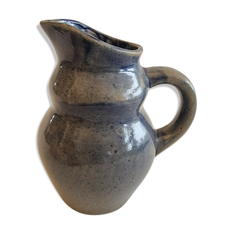 Faience Heraldique Pierrefonds Pitcher blue enamelled sandstone