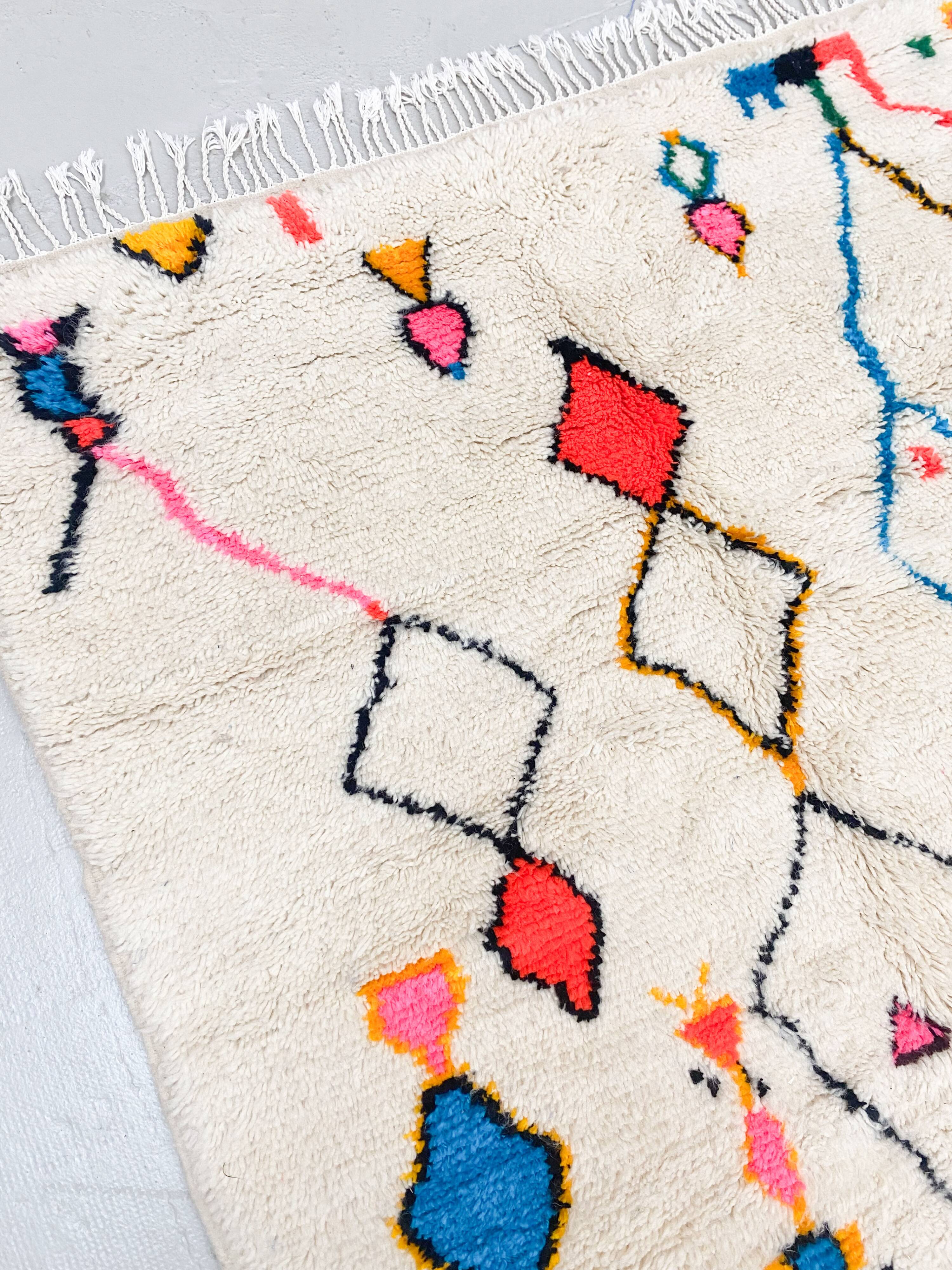 Colorful Azilal Moroccan Berber rug 2.56x1.48m