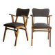 Pair of grey wooden Scandinavian chairs