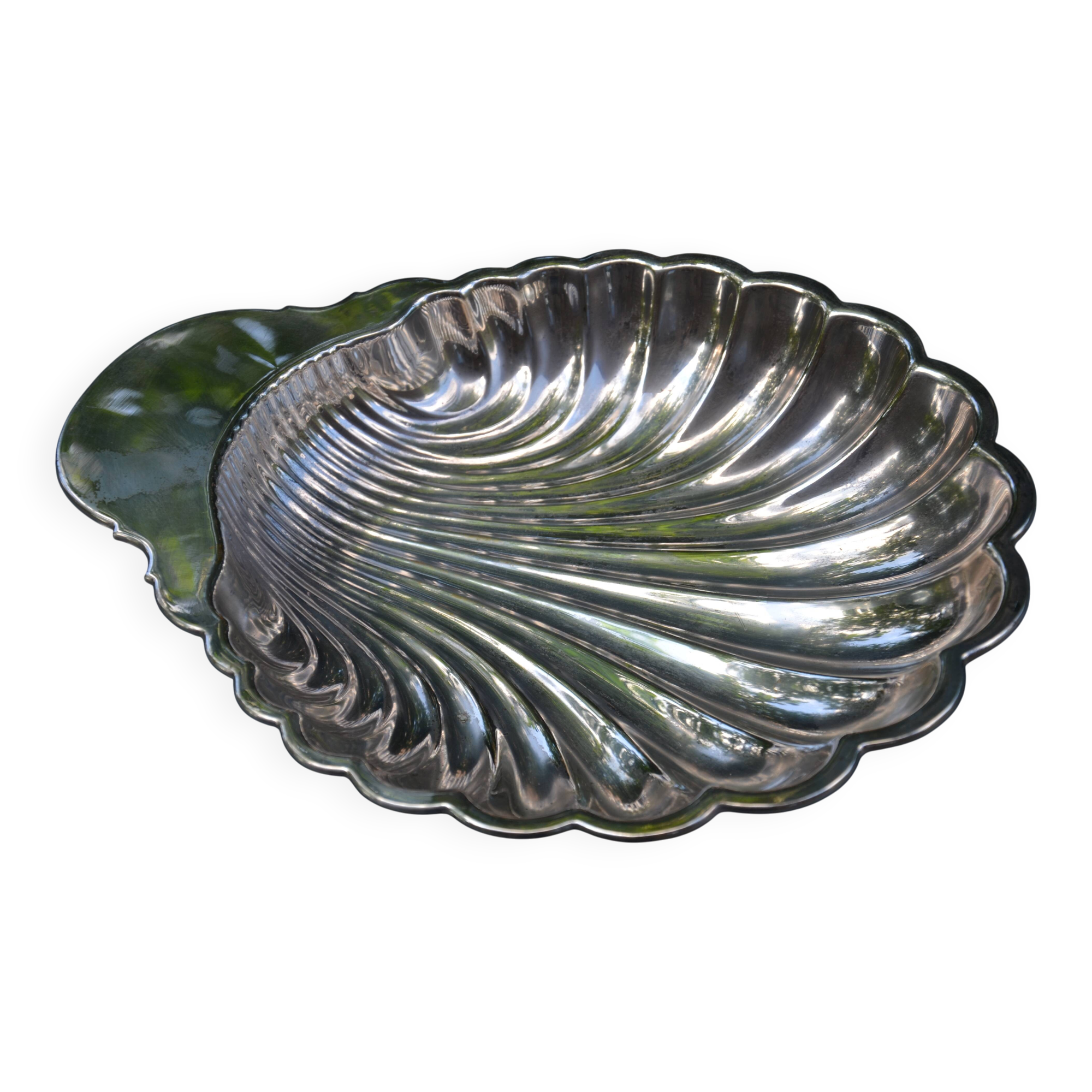 Silver-plated shell-shaped bowl/dish/vegetable dish