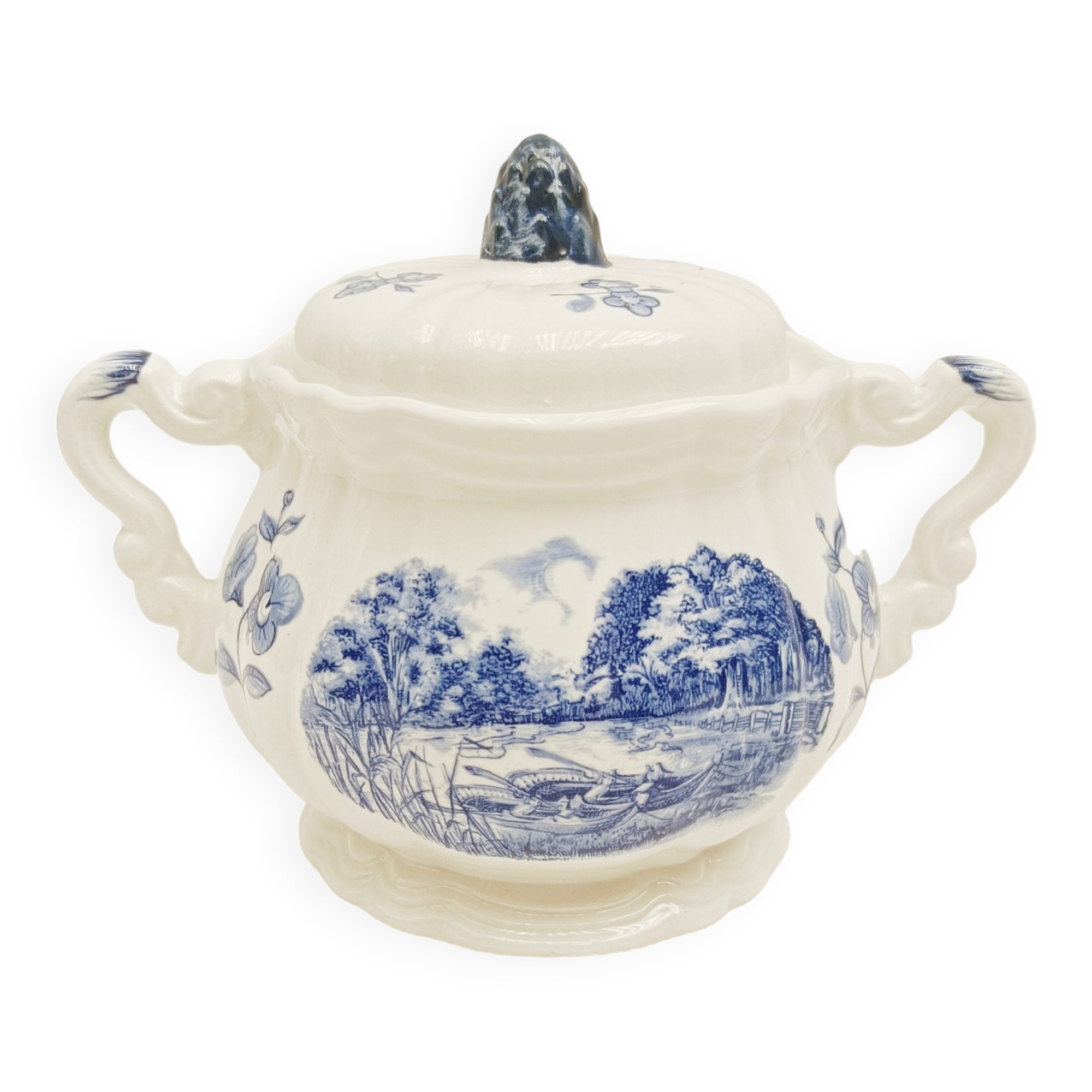 Sarreguemines Romantic Sugar Bowl