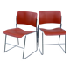 Pair of chairs by David Rowland, US Design, 1976, red metal and chrome