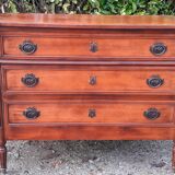 Chest of drawers 3 drawers louis XVl style wood and bronze