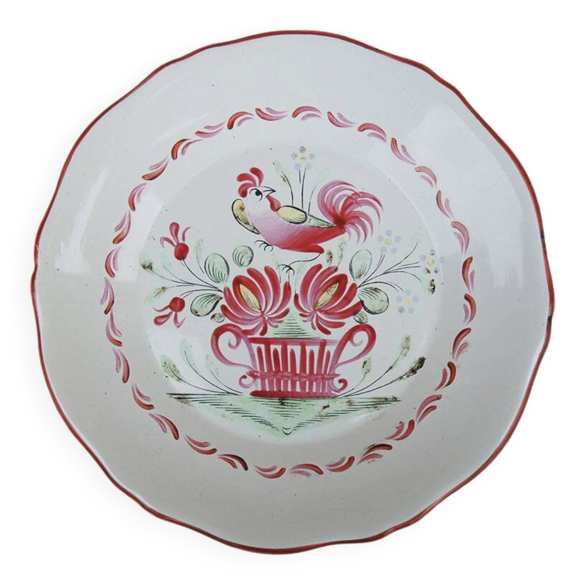 Old St Clément plate 64: rooster on basket
