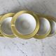 Set of 6 cups and textured yellow sub-cups digoin sarreguemines 50s
