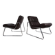 Set of 2 Drabert lounge chairs in brown leather by Gerd Lange, 1970
