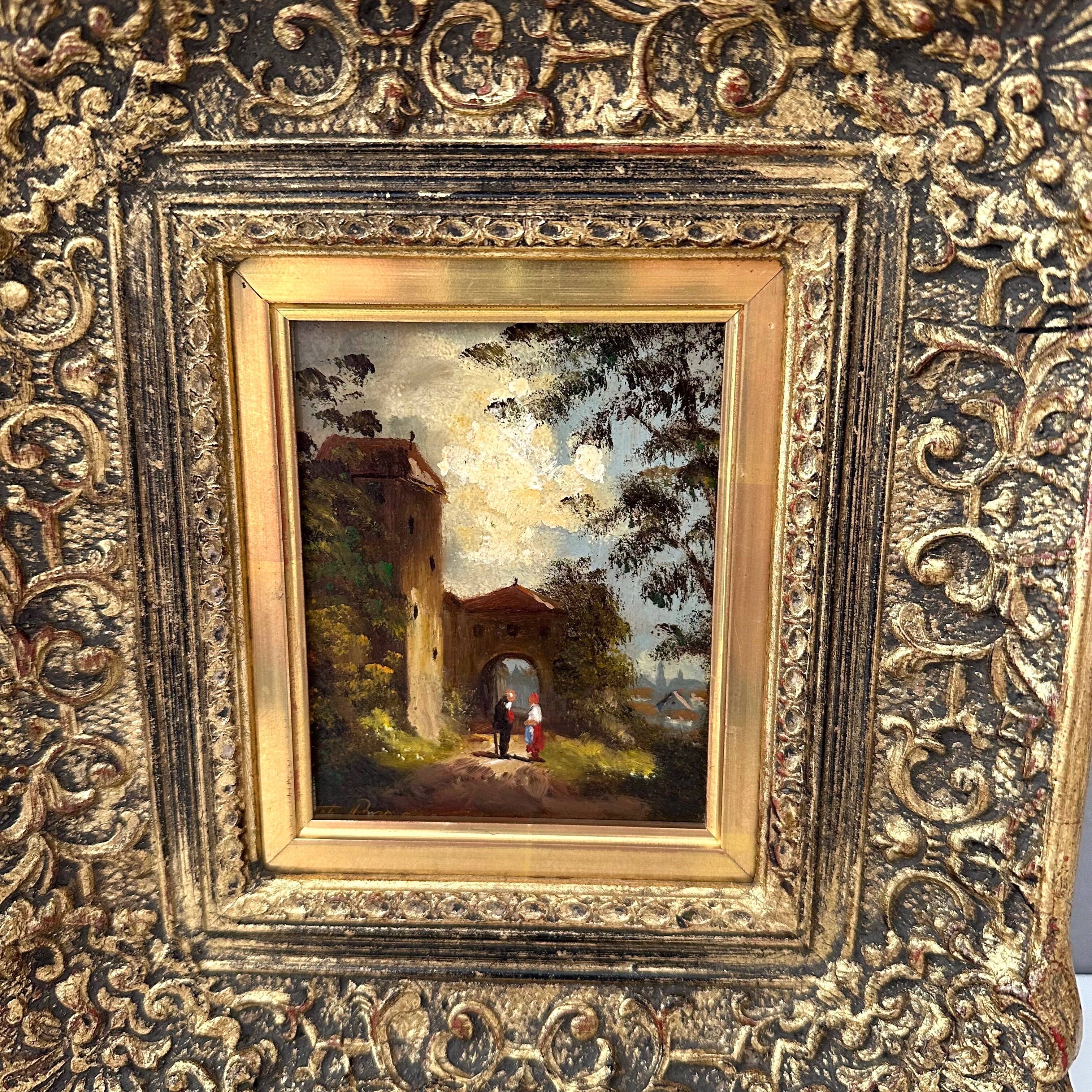 HEINRICH BERGER, original oil painting framed, landscape image