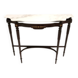 Ebonized Beech Console Table with Portuguese Pink Marble Top, Italy